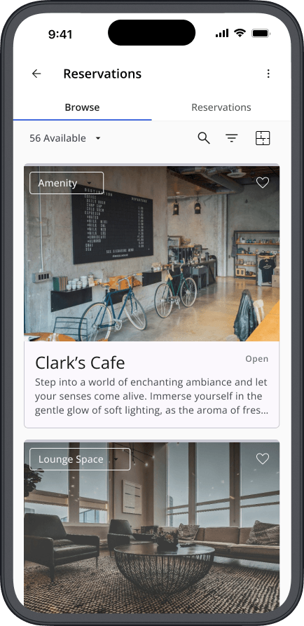 Cohesion app: air quality, events, inspections, and work order screens