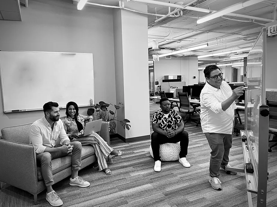 Cohesion team collaborating in the office