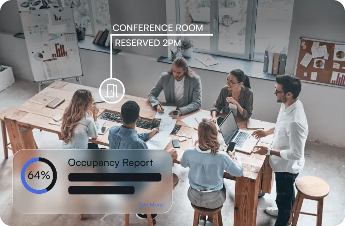 Modern workplace experience in an office environment